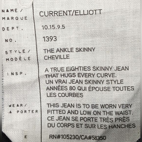 Current/Elliot The Ankle Skinny Trucker Coated Textured Black Jeans Size 28 - Picture 8 of 10